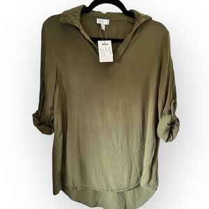 Nordstrom Rack Olive Green Long Sleeve Blouse